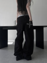cross studded buckle pants