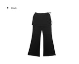 エイサン レイヤード フレア ブーツカット バンディング スカート パンツ