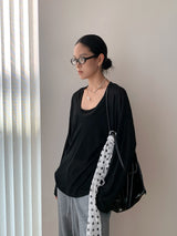 Two-wear loose long-sleeved off-shoulder T-shirt