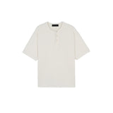 ASCLO ヘンリーネックオーバー半袖ニットTシャツ (2color)