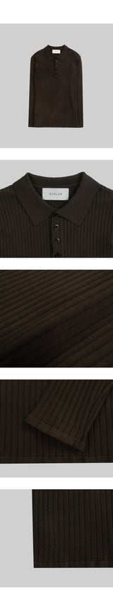 RIbbed Collar Knitwear [brown]