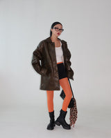 String Leather Dumble Half Coat