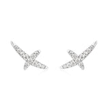 Kiss Pave 925 Silver+ Rhodium Plating Stud Earring E057-02H (Worn by BabyMonster's Ahyeon, NMIXX's Lily, ONF's Seungjun)