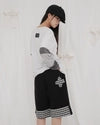 チェックフォールディングバミューダスウェットパンツ