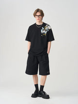 フローラルエンブロイダリーロゴTシャツ