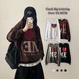i❤️ME Crack Vintage Printed Sweatshirt