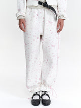 TROLLS VINTAGE GRAPHIC NAPPING WIDE JOGGER PANTS - WHITE