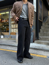 Vintage flare black denim pants