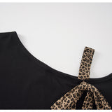 Liz Leopard One-Shoulder T-shirt 232999882