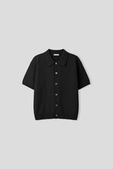 Summer bookle semi-crop collar cardigan