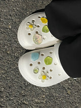 [Made shoes parts set]smile daisy flower(8pcs)