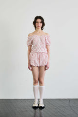 MINI HEART TWO WAY BLOUSE / WHITE
