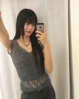 Nouvo see-through Lace Short Sleeve T-shirt