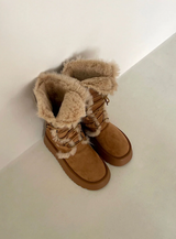 TEDDY LACE UP FUR BOOTS
