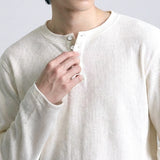 Waffle Crop Henley Neck T-shirt Ivory