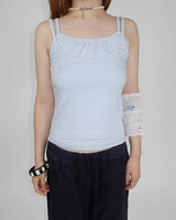 DUAL SHIRRING LAYERED CAMI