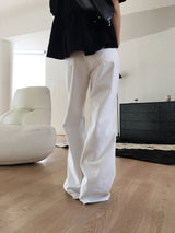 Front pocket semi bootcut pants