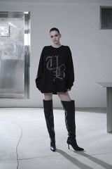 [MADE] beads long sleeve T_BLACK