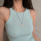 Crystal Heart Tile Necklace