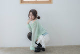 リボン スリーブ カーディガン(mint)