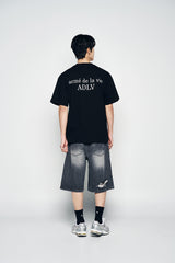 25SS ベイビーフェイスチューブボーイスリーブTシャツ ブラック