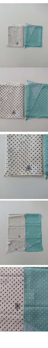 DOT CHIFFON LONG SCARF (IVORY, MINT 2COLORS!)