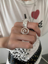 [Influencer]925silver spiral@silver ring