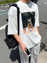 [A-S0256] ラクーンフォト半袖Tシャツ (2色)