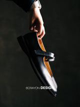 6CRAYON Unisex ブラックフルグレインレザーメリージェーン