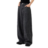 ソルトウォッシュ レオパード ダイアゴナル カットパンツ - CHARCOAL