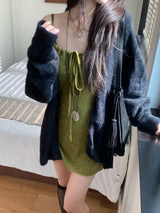 Lumi square Lace String Mini  Dress