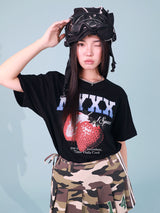 STRAWBERRY SPACE TEE (BLACK)
