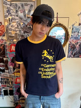 Unicorn Typho Ringer Crop Short Sleeve Navy