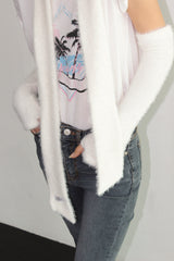 FUR KNIT LONG MUFFLER / IVORY