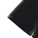 [ULKIN] Bleach Washing Stud Bermuda Sweat Shorts_Black