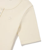 KIRSH PLAIN SLIM FIT HENLEY NECK T-SHIRT - IVORY