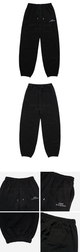 24FW アップサイドダウンロゴナッピングズリーパンツブラック