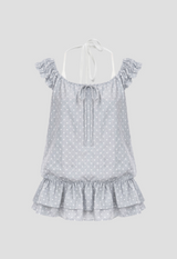 Dew Dot Ruffle Halter Top