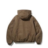 Over Dying Hooded Work Jacket (Beige)