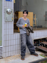 ウィンドモヘアVネックニット