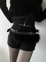 eyelet fur belt (2color)
