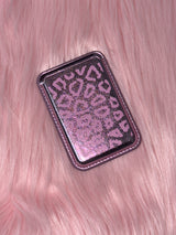 Leopard Silver Pink MagSafe Card Wallet