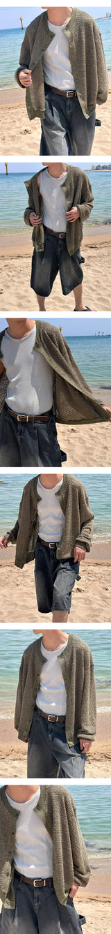 [Unisex] Ethnic see through cardigan(3color)