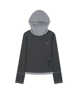 Out Pocket Henleyneck Hood Long Sleeve - GREY