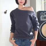 ChaCha One Shoulder Sweatshirts Charcoal