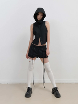 Layered Bolero Wool Jacket / Black
