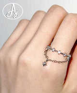 Snowflake Layered Chain Cubic Ring