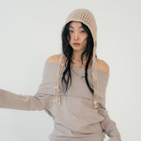 JELLYFISH STRAP BEANIE (BEIGE)