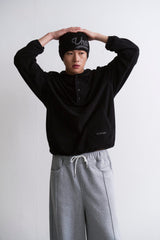 GRID HOOD ANORAK BLACK