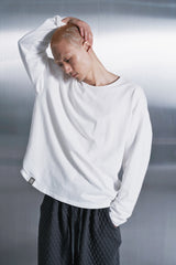 ESSENTIAL PLEAT U-NECK TEE (Off-White)